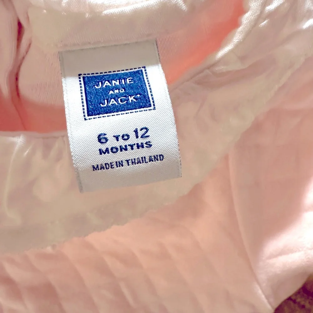 Newborn Petal Pink Quilted 1-Piece-Janie & Jack, 6-13 Mo-Excellent Preowned Cond